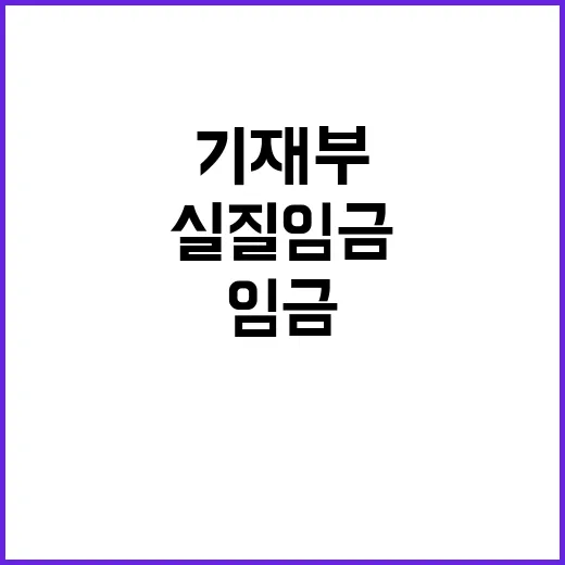 실질임금 증가 기재부의 충격적인 발표!