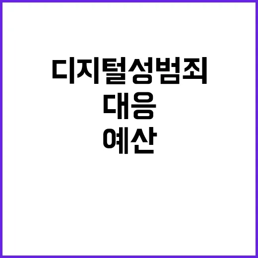 디지털 성범죄 예산 증액과 대응방안 발표!