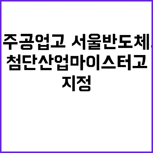 첨단산업 마이스터고 경주공업고·서울반도체고 지정!