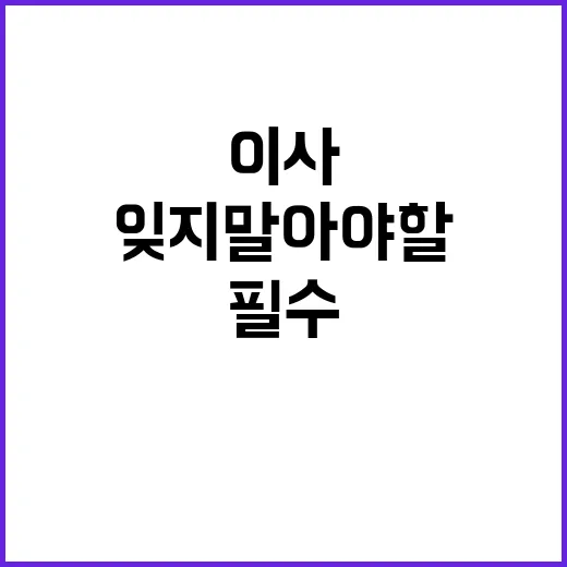 이사 필수 신청 목록 당신이 잊지 말아야 할!