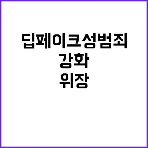 딥페이크 성범죄 위장 수사와 처벌 강화!