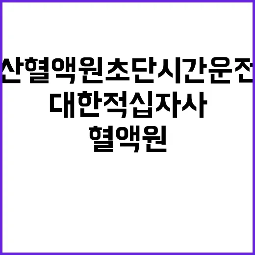 부산혈액원 비정규직 초단시간 운전원(토요일 근로) 모집 공고