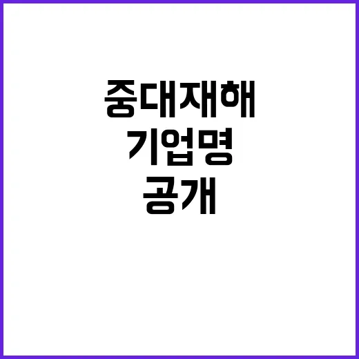 중대재해 기업명 공개 고용부의 새로운 결정!