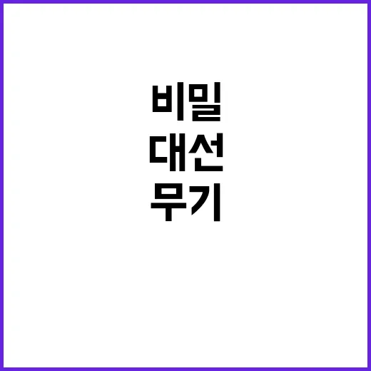 정부 대선 리스크 관리 비밀무기 공개!