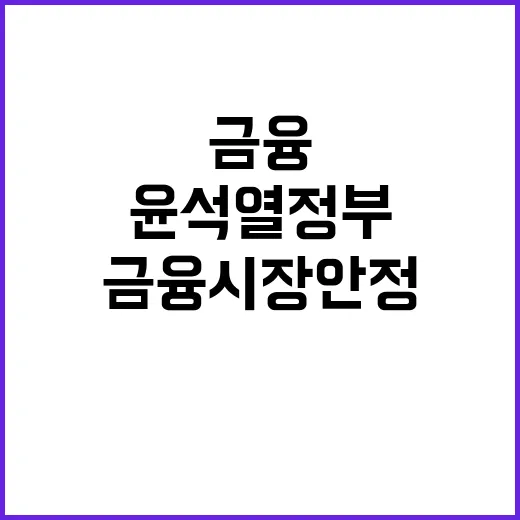 금융시장 안정 윤석열 정부의 민생금융 비전 공개!