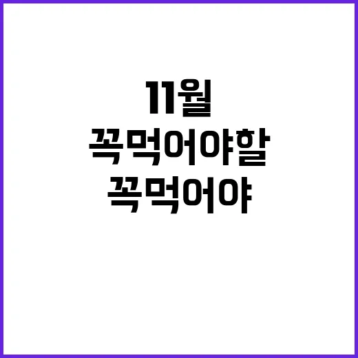 영양가 높은 11월 수산물 꼭 먹어야 할 이유!