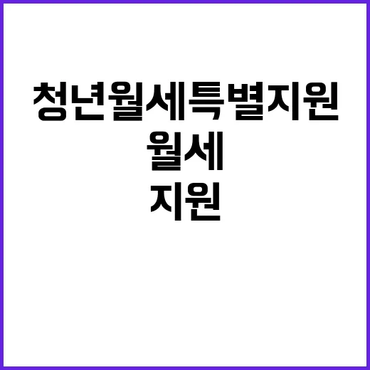 청년월세 특별지원 기회를 놓치지 마세요!