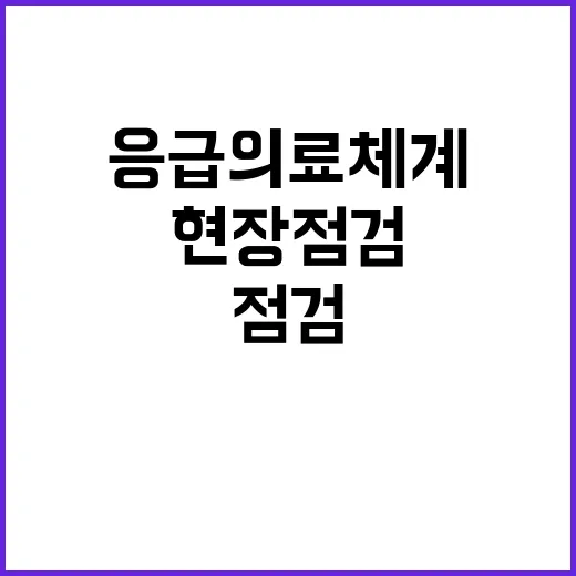 응급의료체계 겨울철 현장점검으로 안전 강화!