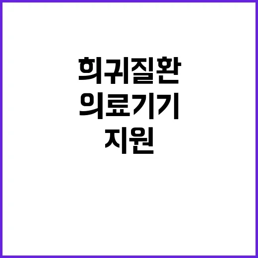 의료기기 지원 희귀질환 부담 낮출 방법 공개!