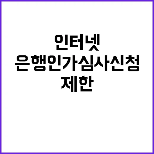 금융위 인터넷은행 인가 심사 신청 제한 미검토!