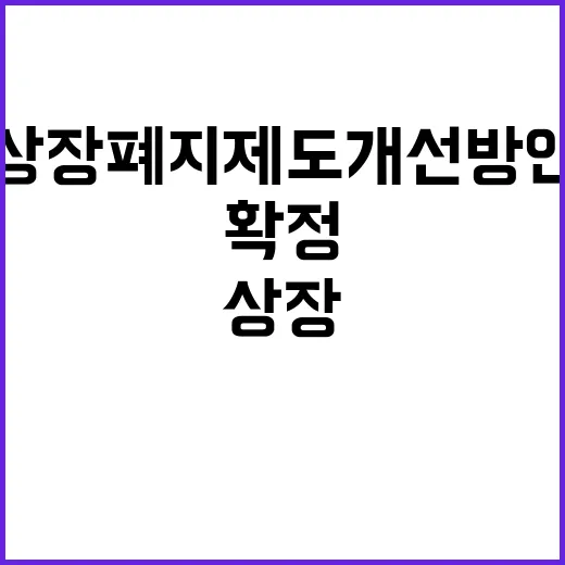 상장폐지 제도 개선방안 확정 소식 없다!