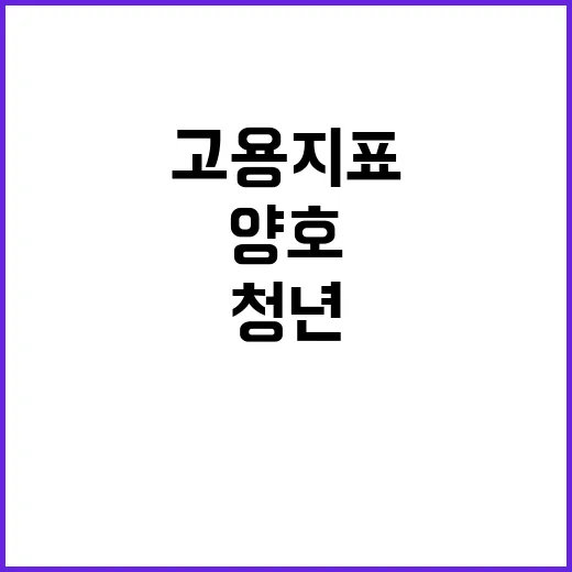 고용지표 양호 청년 취업지원 확대 드디어 시작!