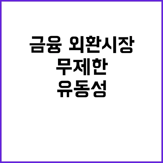 유동성 무제한 공급 금융·외환시장 정상화 기대!