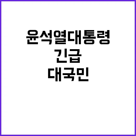 대국민 담화 윤석열 대통령의 긴급 메시지 공개!