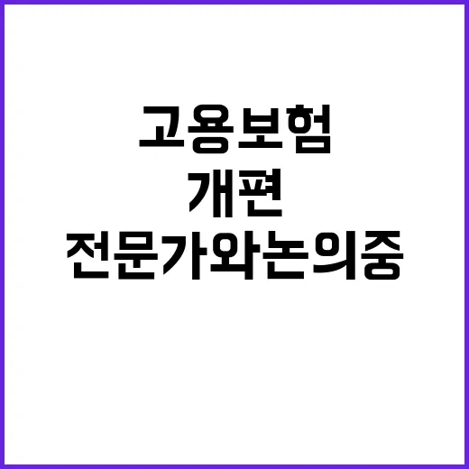 고용보험 개편 노사 전문가와 논의 중!