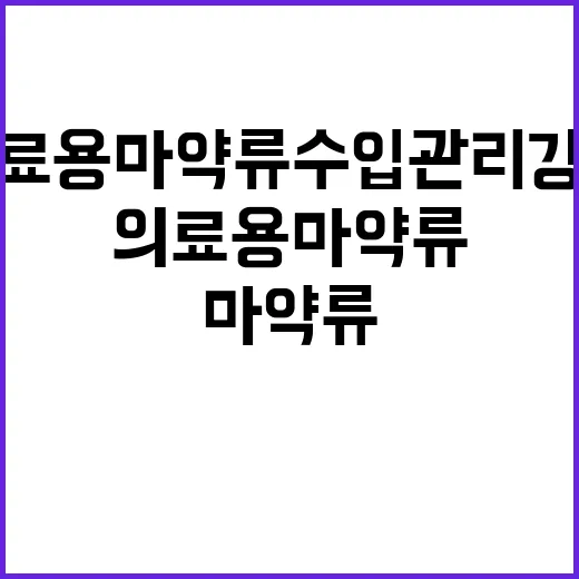 의료용 마약류 수입관리 강화로 통관 규정 변화!