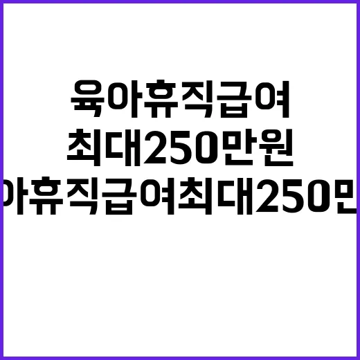 육아휴직 급여 최대 250만 원 지급 시작!