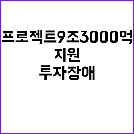 프로젝트 9조 3000억 지원으로 투자 장애 해소!