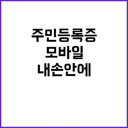 모바일 주민등록증 이제 내 손안에!