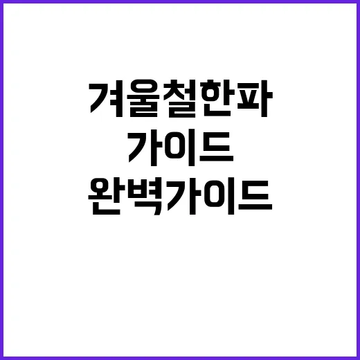 겨울철 한파! 질환…