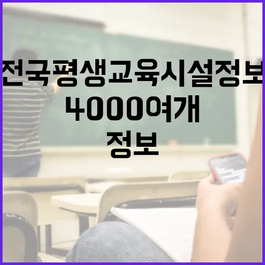 전국 평생교육시설 정보 4000여 개 최초 공개!