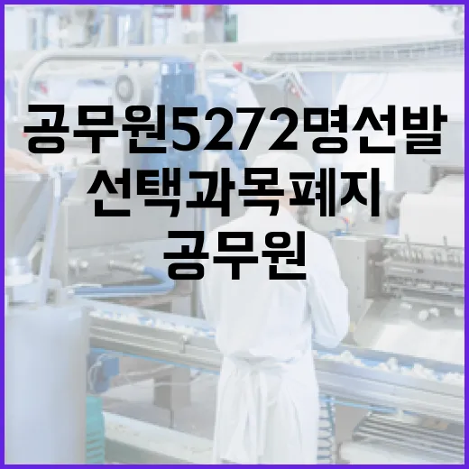 공무원 5272명 선발 선택과목 폐지 소식!