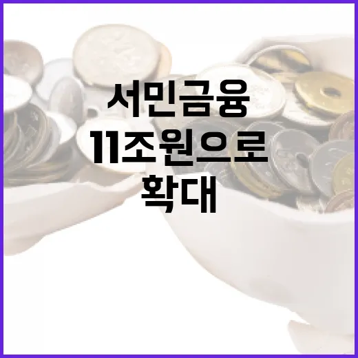 서민금융 확대 11조원으로 자금 문제 해결!