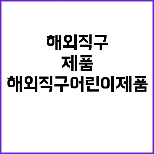 해외직구 어린이제품 안전성 누가 책임지나?