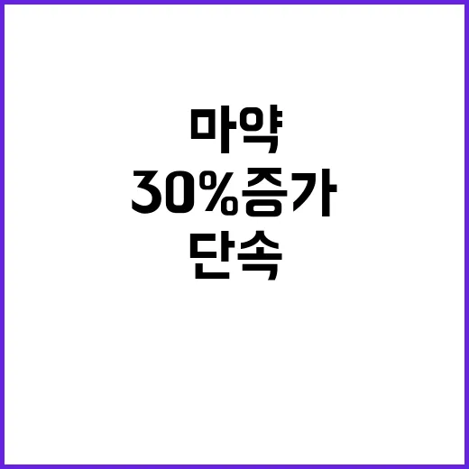 마약 검거 30% 증가, 하반기 단속 더 강화!