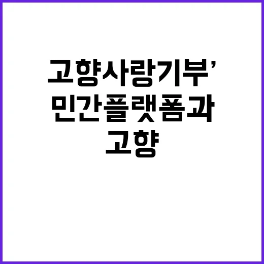 ‘고향사랑기부’ 활…