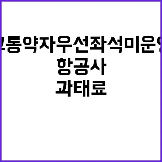 과태료, 교통약자 우선좌석 미운영 항공사 7곳!