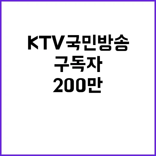 KTV 국민방송 200만 구독자 돌파 순간!