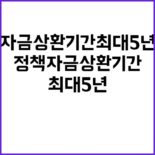 정책자금 상환기간 최대 5년 연장 가능 소식!