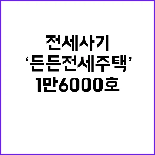 전세사기 해결! 1만 6000호 ‘든든전세주택’ 공급