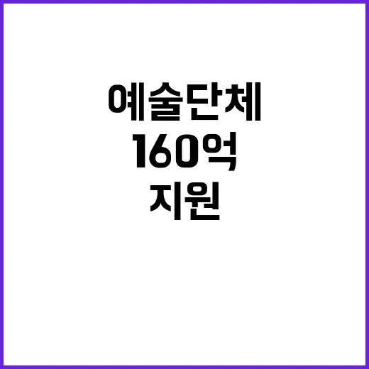 예술단체 인증서 수여 160억 지원의 새로운 기회!