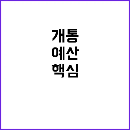 “핵심 교통망 예산…