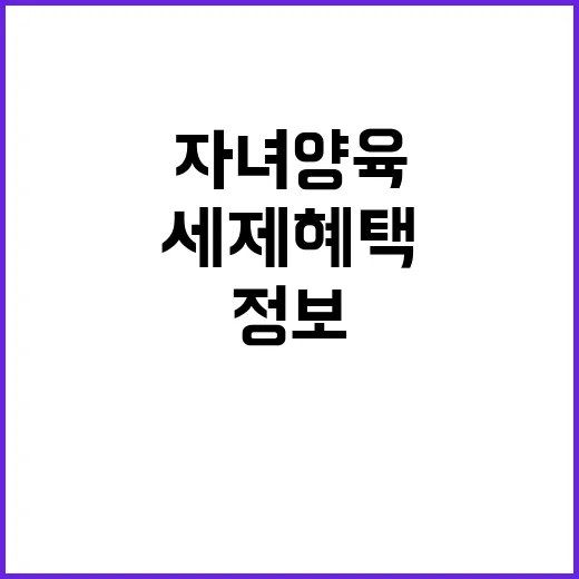 세제혜택 자녀 양육…