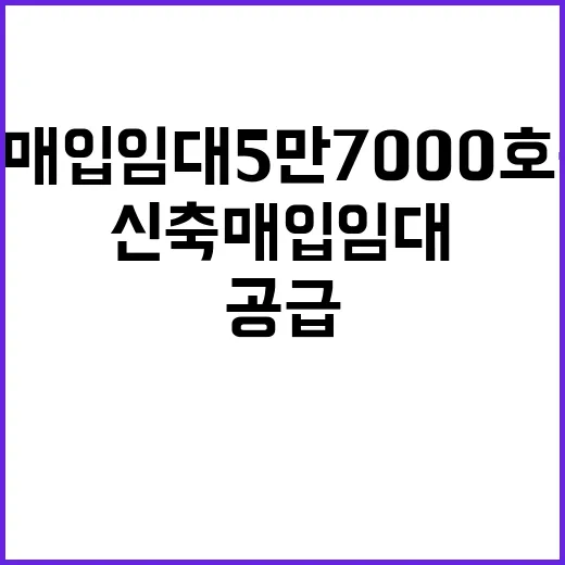 신축매입임대 5만 7000호 공급 기회 대박!