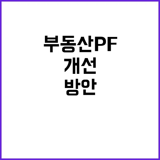 부동산 PF 개선 아직 구체적 방안 없다!