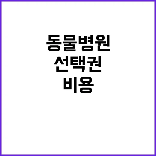 동물병원 비용 공개 선택권 확장 기대!