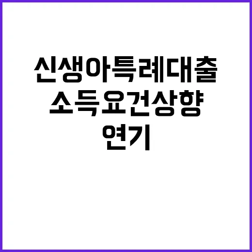 국토부 ‘신생아특례대출’ 소득요건 상향 연기 사실?