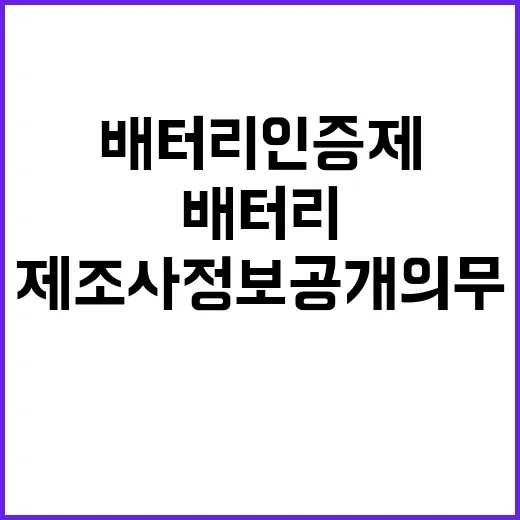 전기차 배터리 인증제 제조사 정보 공개 의무 기사