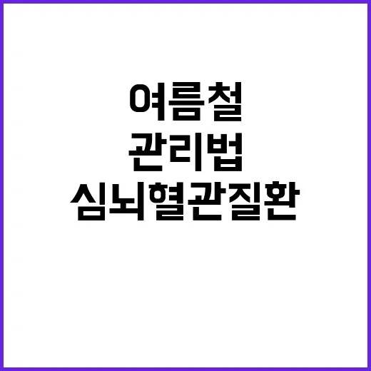 여름철 심뇌혈관질환…