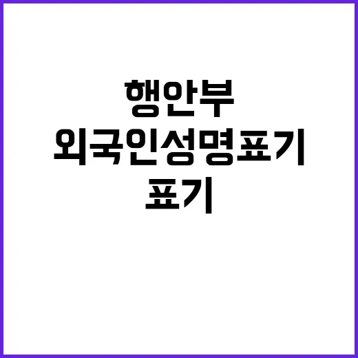 외국인 성명 표기 …