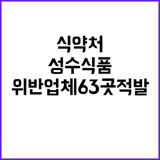 식약처 성수식품 위…