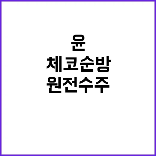 체코 순방 윤 대통령의 원전 수주 세일즈 외교!