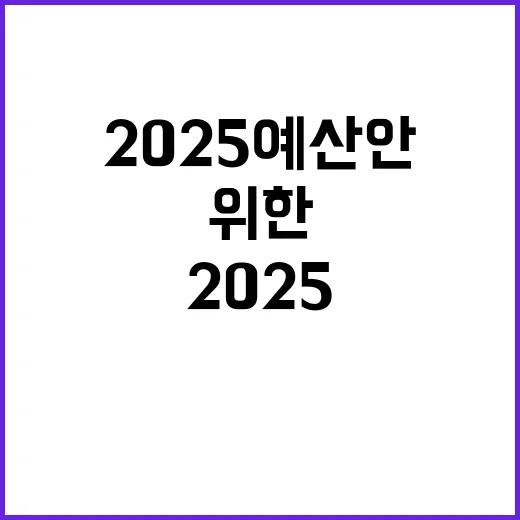 2025 예산안 다시 일어서는 분들 위한 응원!