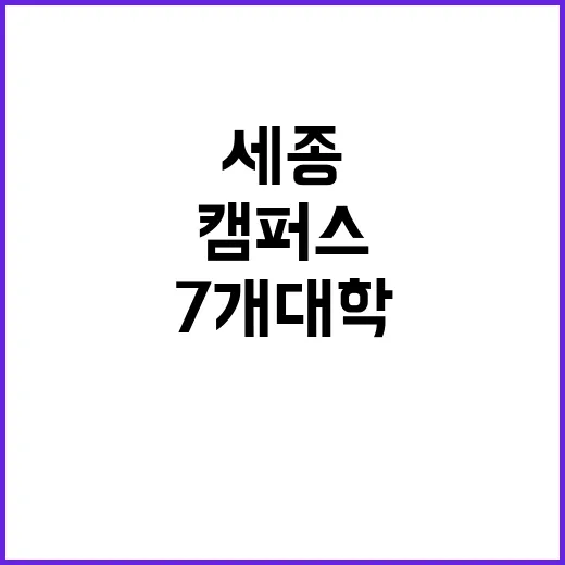 공유형 캠퍼스 세종에서 7개 대학의 미래!