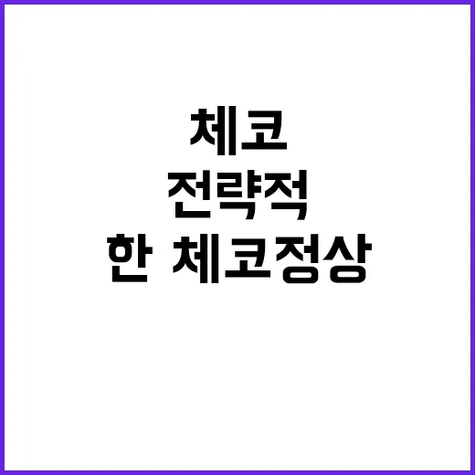 전략적 파트너십 한·체코 정상회담의 새로운 전환점!