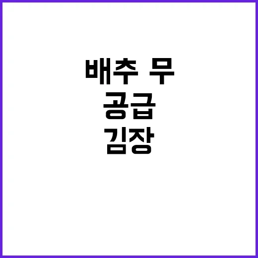 김장 사전 관리 안정적 배추·무 공급 비결 공개!